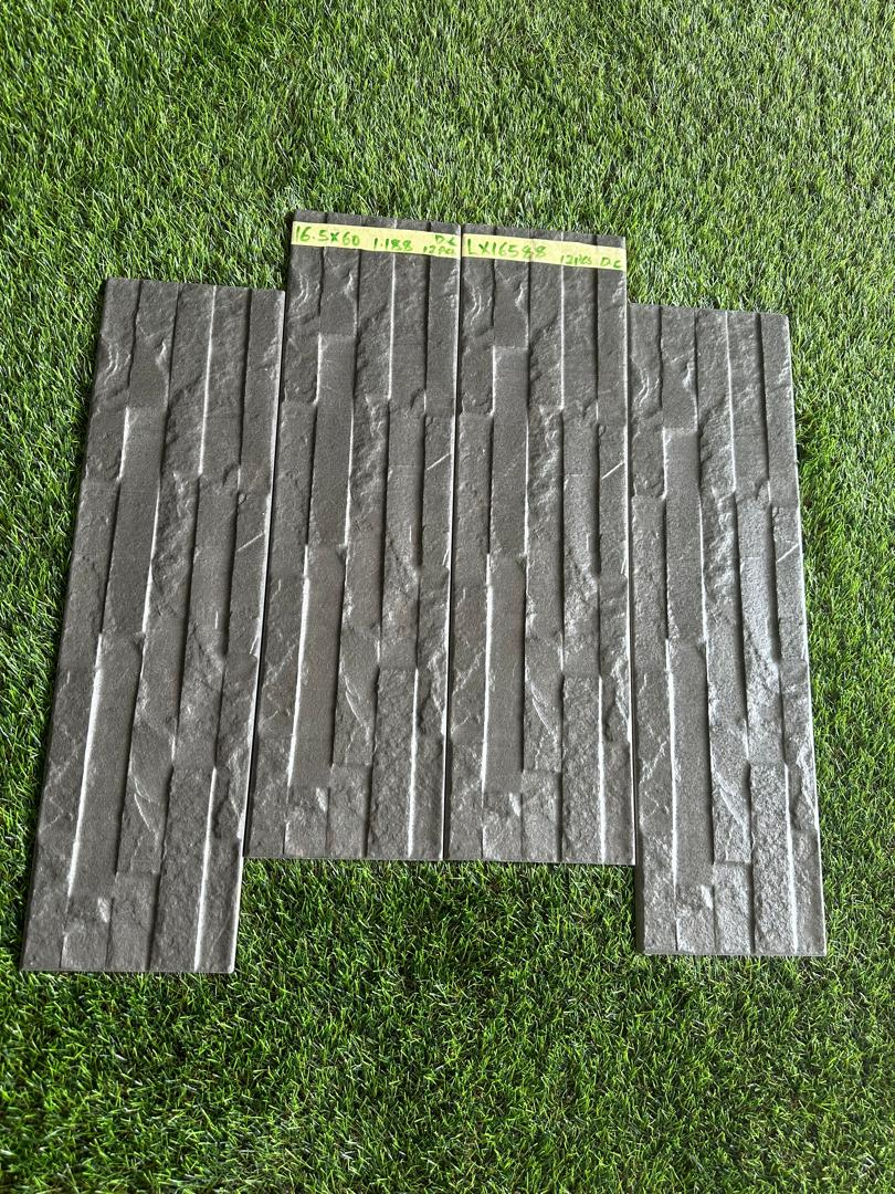 Graphite Slate Ribbed Outside Wall Tile — Tiles