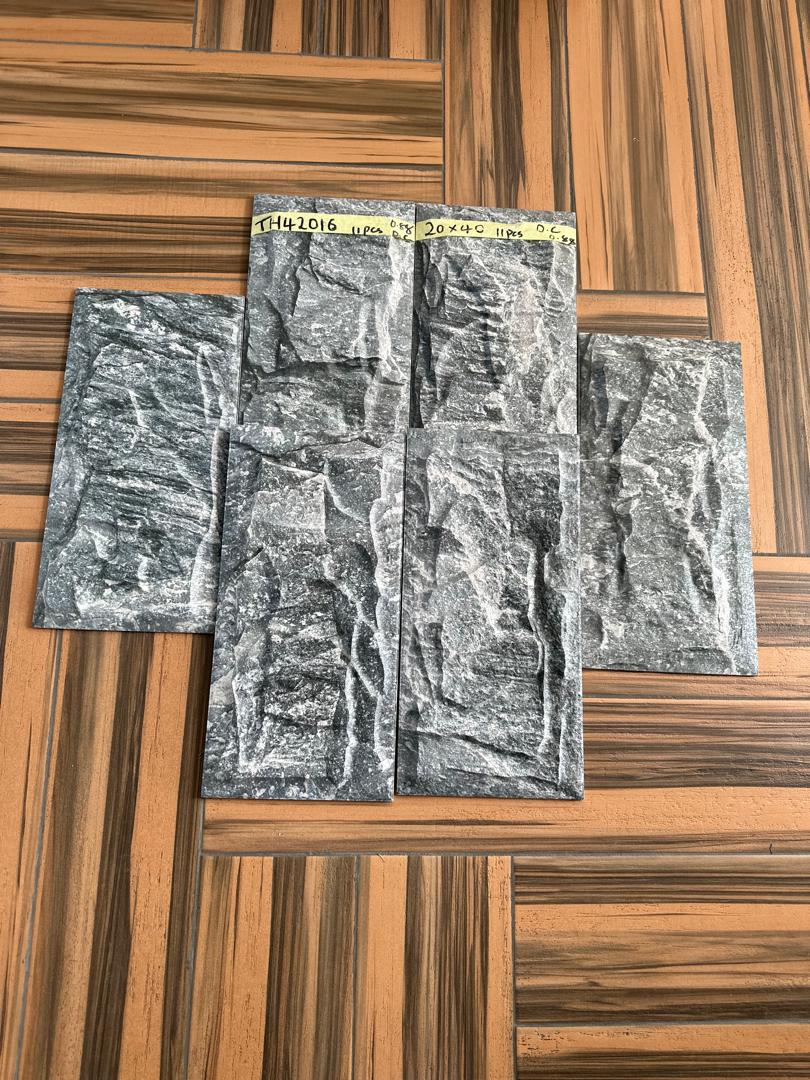 Charcoal Rock Face Outside Wall Tile — Tiles