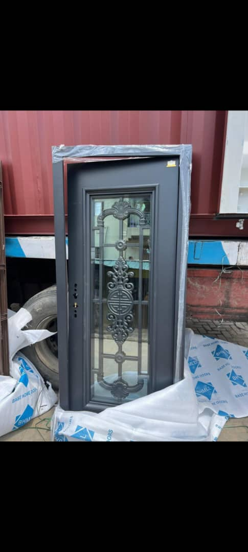 Charcoal Wrought Iron Decorative Door — Doors