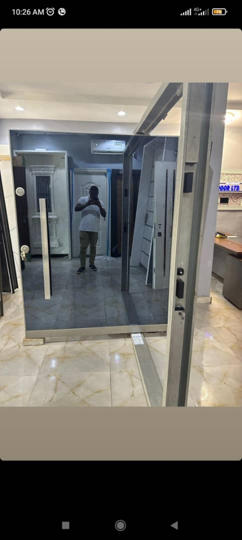 Slimline Aluminium Pivot Glass Door — Doors