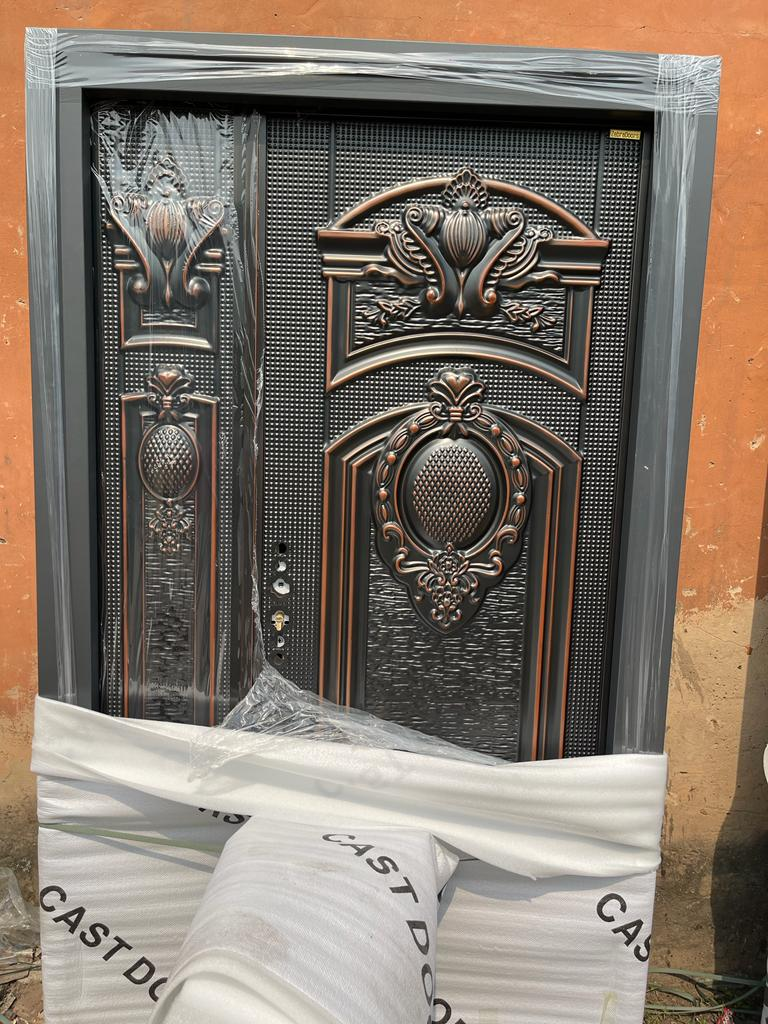 Bronze Baroque Crest Double Cast Door — Doors