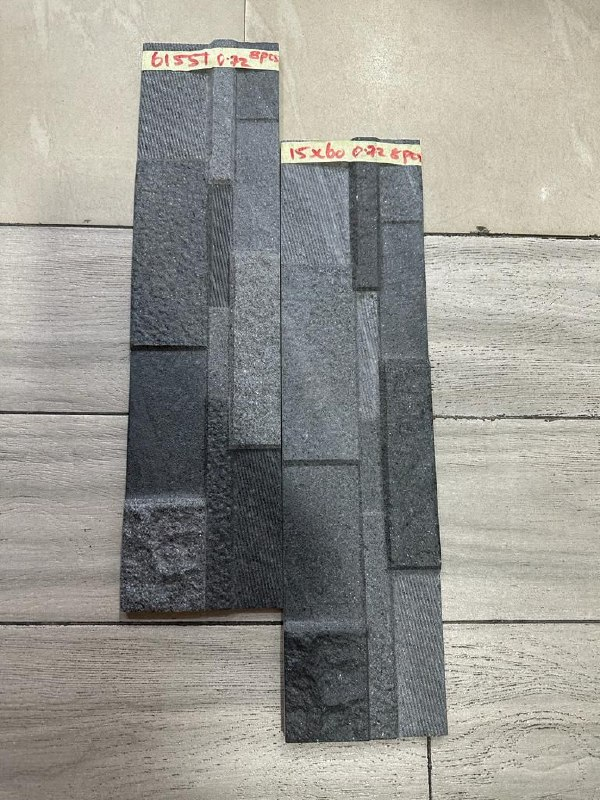 61557 Black Split Face Wall Tile 15x60 — Tiles