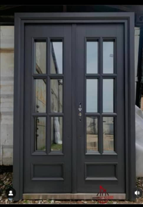 French Colonial Grid Double Door — Doors