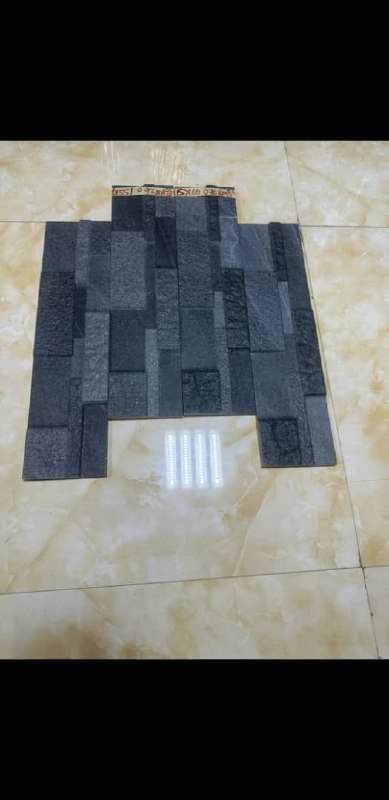 Black Lava Stacked Stone Wall Tile 15x60 — Tiles