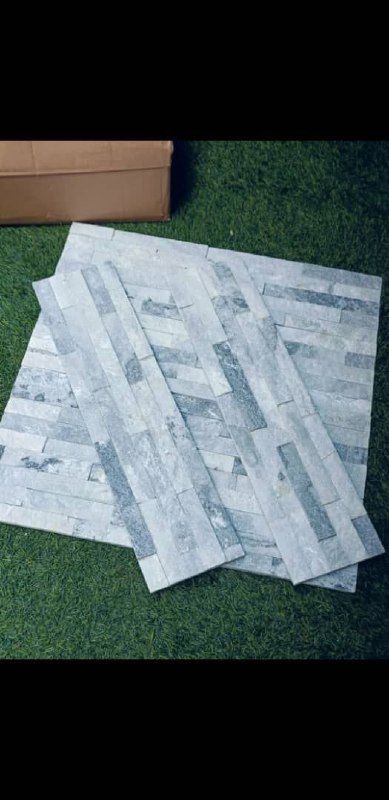 Silver Grey Quartz Ledger Stone Panel — Tiles
