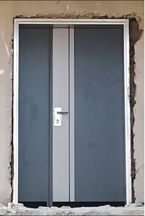 Slate Silver Stripe Double Door — Doors