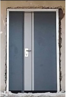 Graphite Twin Chrome Stripe Door — Doors