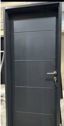 Charcoal Chrome Stripe Interior Door — Doors