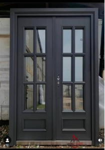 Charcoal Colonial Glass Grid Door — Doors