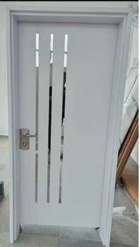 White Vertical Chrome Door — Doors
